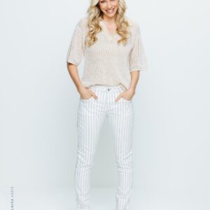 myrbjeans.nl  SISSY PAINTED STRIPE Kleur Hazelnoot SRB2835